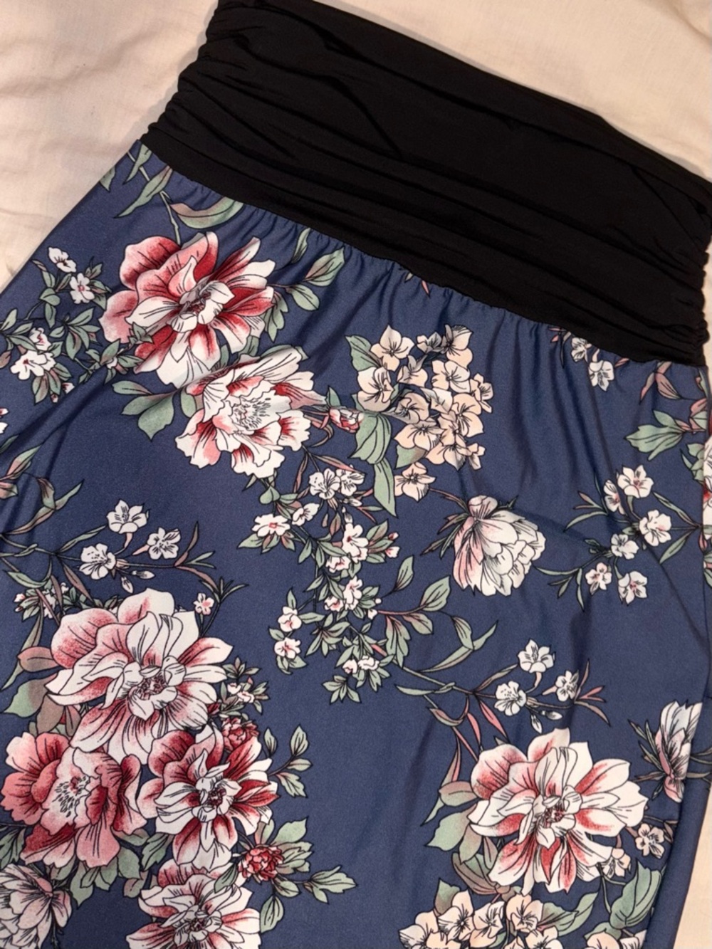 Apt. 9 Navy Maxi Skirt with Pink Floral Print - Picture 2 of 4